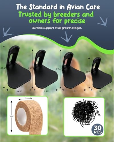 DKP 8-Pack Duck Leg Splints & Duck Legs Splint, Black - 4 Adjustable Sizes for Fixing Fractures, Curled Toes, Bumblefoot in Ducks, Chickens, Geese