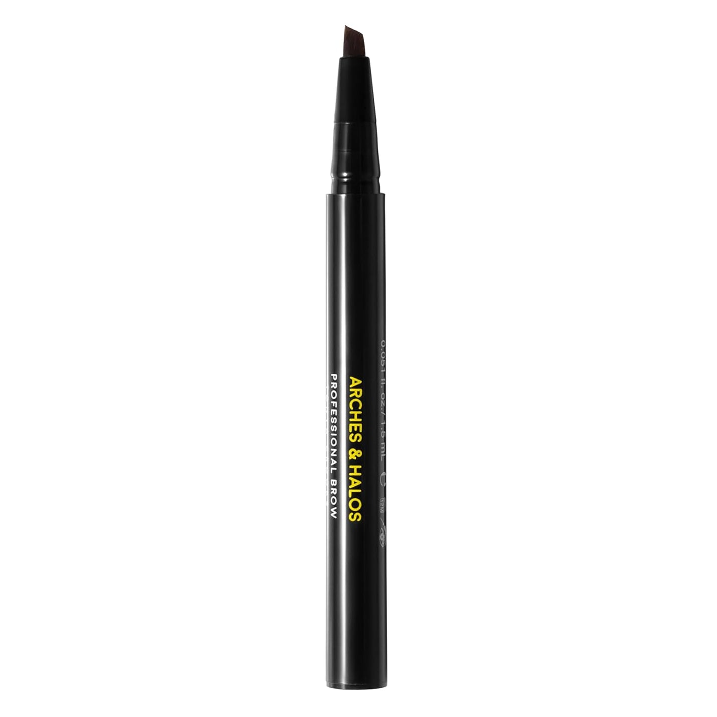 Arches and Halos Angled Bristle Tip Waterproof Brow Pen - Water Based and Smudge Proof Eyebrow Pencil - Extended Wear - Neutral Brown - 0.051 oz