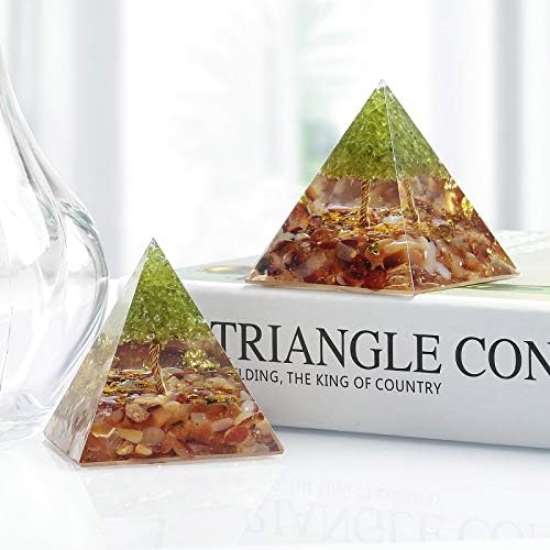 Rockcloud Tree of Life Orgone Pyramid Carnelian Crystal Stone Energy Generator Blanacing Chakra for Yoga Reiki Meditaion