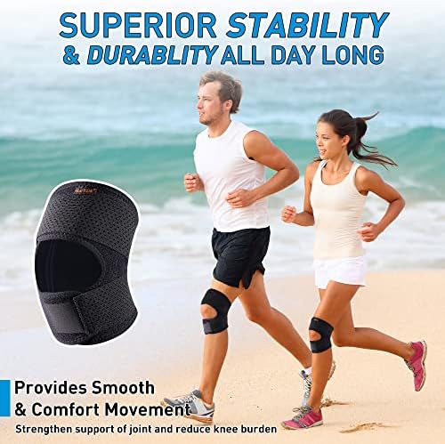 HUETIDE Knee Brace for Knee Pain Women and Men Patellar Tendon Support Strap,Adjustable Neoprene Knee Support Stabilizer for Meniscus Tear,Arthritis,Running,Workout,Sports,Large