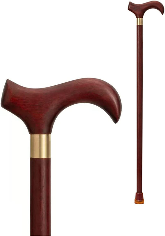 Walking Stick for Men and Women, Handmade Solid Wood Cane, 130kg Capacity, Ergonomic Handle Mobility Aid for Seniors (Color : Brown, Size : 80cm)