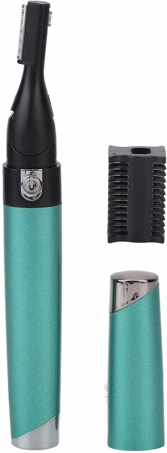 Yinhing Electric Eyebrow Trimmer,Portable Hair Remover Trimmer Painless Shaver Kit for Women Men Lips Armpit Leg Body,Battery Operated (Green)