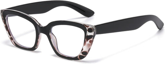 LJCZKA Cat Eye Blue Light Blocking Glasses Women Computer Eyeglasses Anti Eyestrain Anti Glare Cateye Thick Frame Glasses