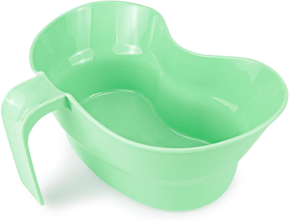 Emesis Basin,Vomit Basin Cup Plastic Mouthwash Cup with Hanging Handle Graduated Kidney Shaped Bowl Oral Care Accessories for Bedridden Patient