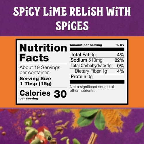 Patak’s Hot Lime Pickle - Authentic Indian Relish w/Lime Dices, Mustard Seeds & Aromatic Spices - Perfect for Sandwiches, Curries, Salads & Cold Meats - Vegan Spicy Pickle - 10oz Jar (Pack of 2)