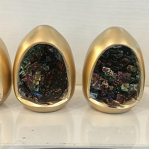 Natural Rainbow Bismuth Ore Egg Quartz Crystal geode Specimen 1pc