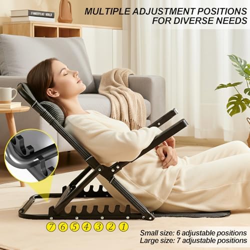 Adjustable Bed Backrest, 6-Position Lifting Back Rest Support with Headrest Pillow, Sit-up Folding Wedge for Reading, Resting, Elderly and Patient Care, Blue
