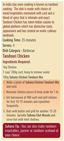 Suhana Chicken Tandoori Paste 100g Pouch| Spice Mix | Easy to Cook - Pack of 6