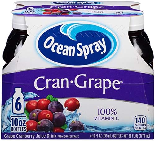 Ocean Spray Cran-Grape Juice Drink, 10 Ounce Bottle (Pack of 6)