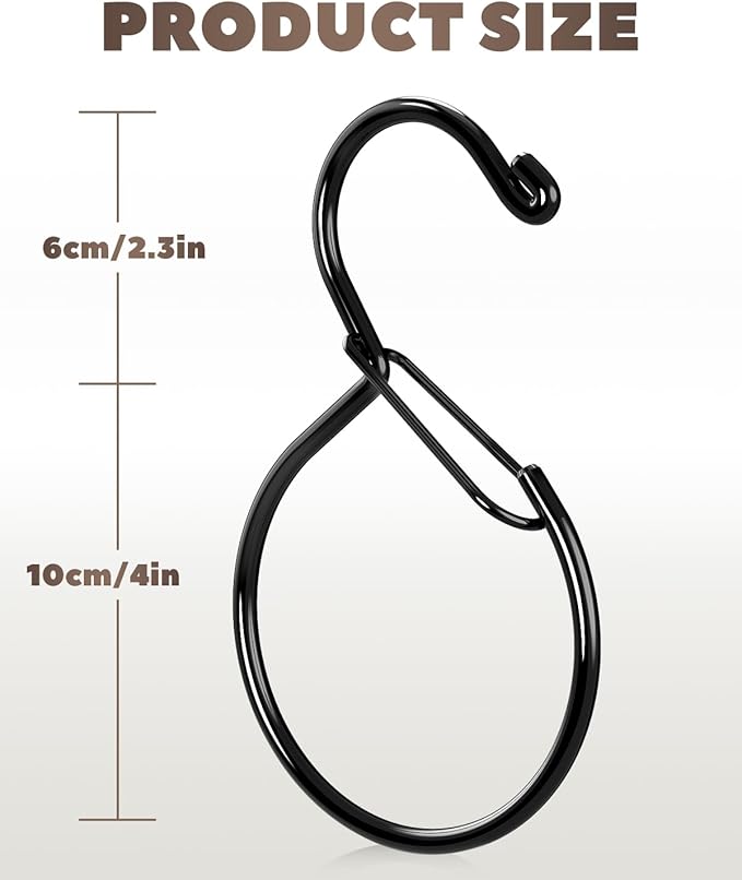 6 Pack Belt Hanger, Tie Hanger & Belt Organizer, Waterproof Belt Hanger for Closet, Ties, Scarves, Bags & Accessories, Keeps Closet Neat & Organized, Black