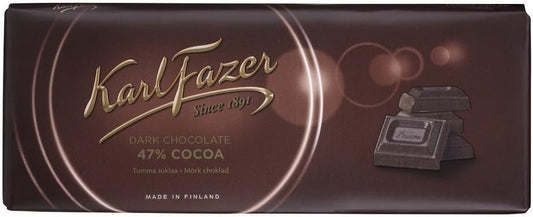 10 Bars x 200g of Karl Fazer - Original - Finnish - Dark Chocolate - 47% Cocoa