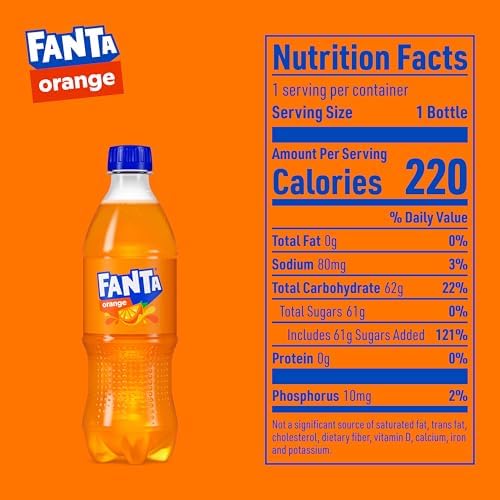 Fanta Orange Soda Soft Drink, 16.9 fl oz Bottles, 6 Pack