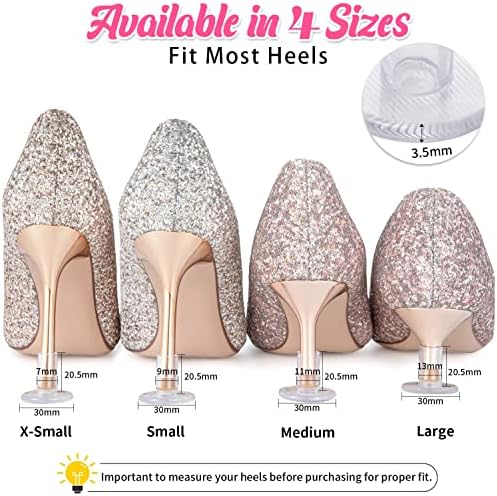 Heel Protectors for Grass, 21 Pairs, 4 Sizes, Clear