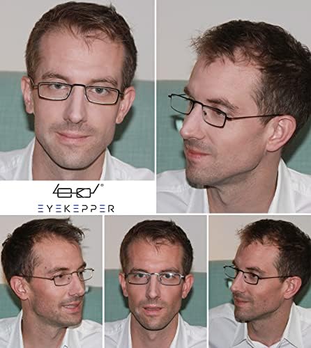 Eyekepper 5-Pack Stainless Steel Frame Half-eye Style Reading Glasses Readers Gold +1.0