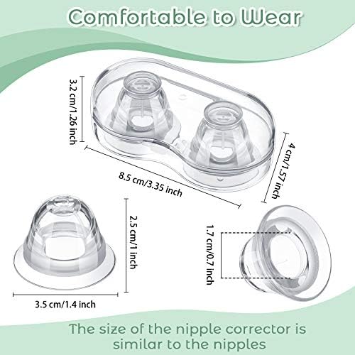 3 Pairs Silicone Inverted Nipple Corrector Suckers Nipple Corrector for Breastfeeding Women with Travel Case for Flat and Softly Wear