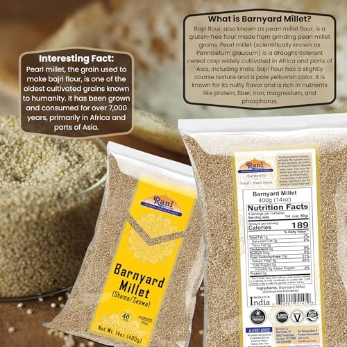 Rani Barnyard Millet (Echinochloa Esculenta Frumantacea) Whole Ancient Grain Seeds 14oz (400g) ~ All Natural | Gluten Friendly | NON-GMO | Kosher | Vegan | Indian Origin | Shama/Sanwa