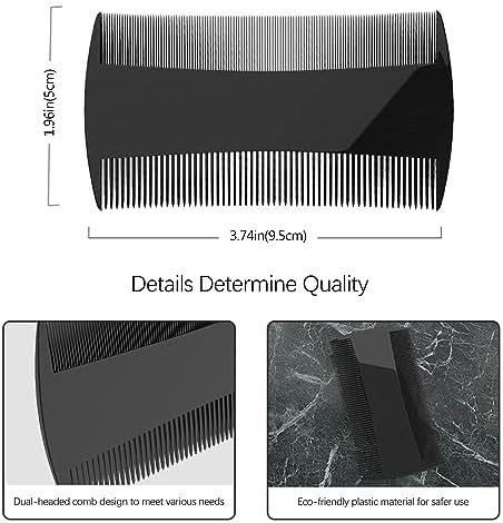 5 Pack Double-Sided Pocket Comb for Hair, Beards & Mustaches | Fine & Coarse Teeth, Everyday Comb For Detangling Knots, Beard Care & Grooming