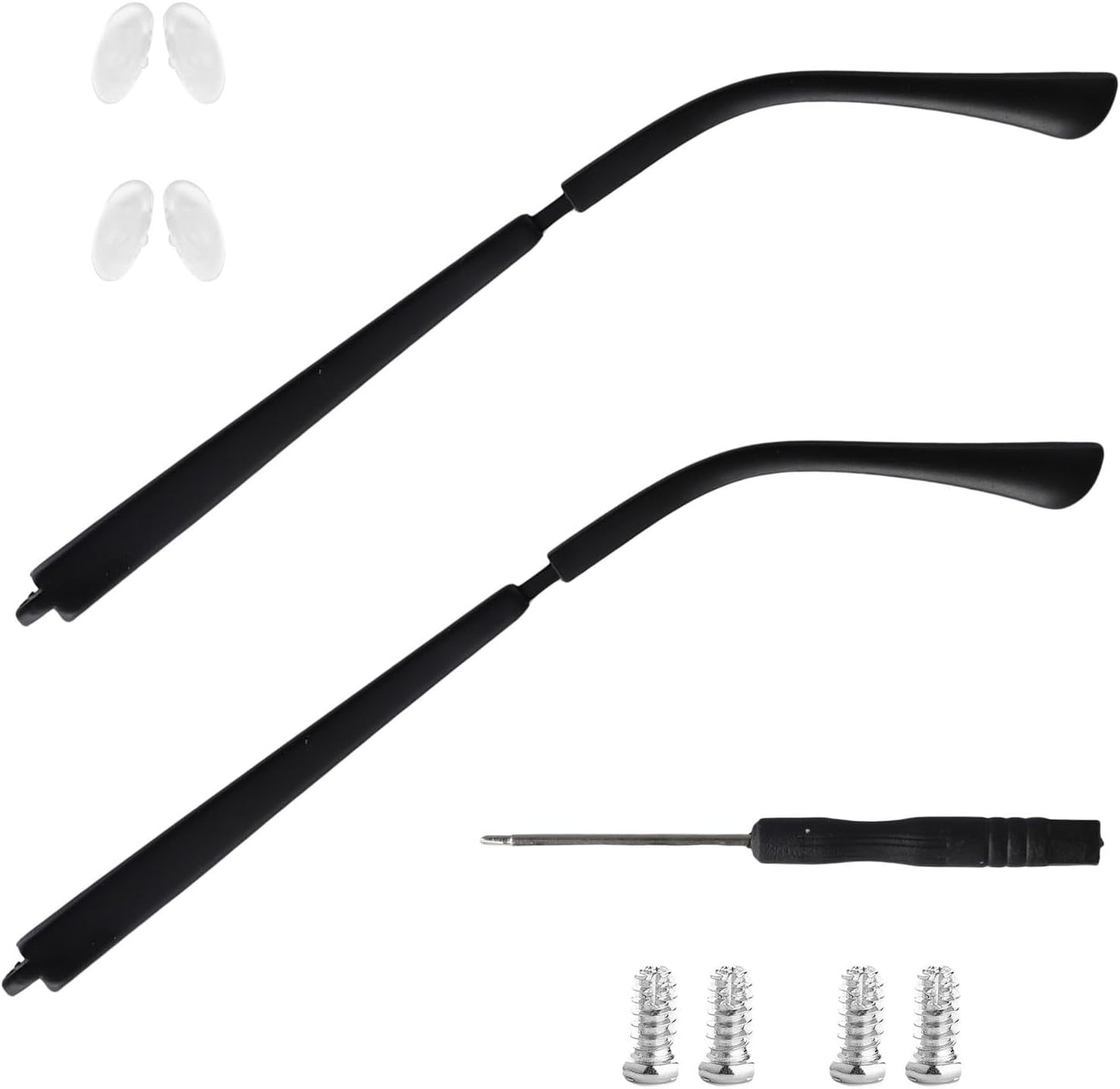 Glasses Arm Replacement Temples for Eyeglass Temple Arms Eyeglasses Parts DIY Universal Repair Kit, Easy to Replace (Matte Black)
