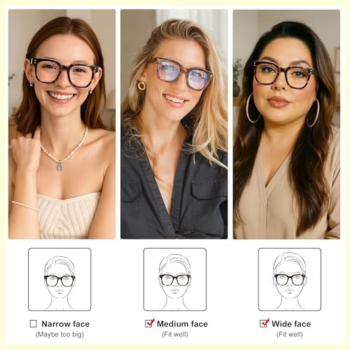Madison Avenue Oversized Blue Light Blocking Glasses for Women Fashion Blue Light Blockers Anti Eyestrain & UV Protection Computer Eyeglasses (Olive Green)
