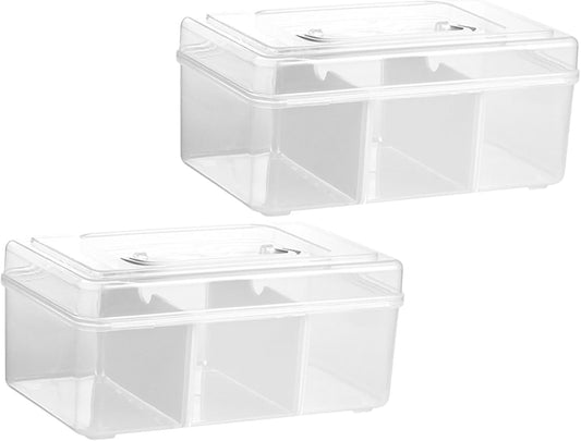 FRCOLOR 2pcs Handheld Medicine Chest Large -aid Kit for Home Travel Outdoor Use Easy Access Compartments for Organized Storage
