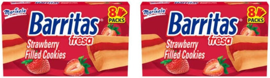Marinela Barritas Fresa Strawberry Soft Filled Cookie Bar 2 Pack (16 Count)