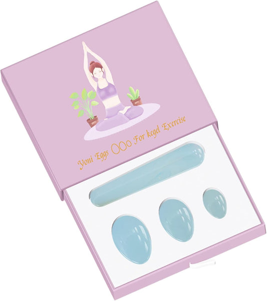 Opal Kegel Ball Exercise Tool Natural Crystal Healing Stone Yoni Egg Yoni Wand Massage Balls,Undrilled with Box