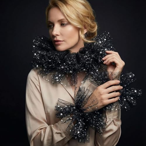Elizabethan Renaissance Collar and Cuffs Set Elegant Historical Clown Collar Accessories for Women