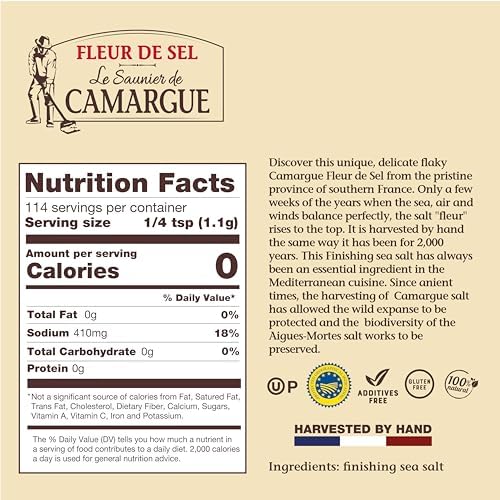 Le Saunier De Camargue | French Fleur Del Sel | Finishing Sea Salt, 4.4 oz (Pack of 3)