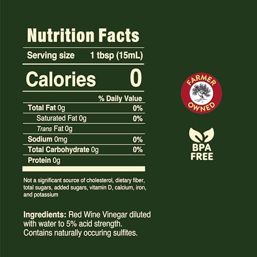 Pompeian Gourmet Red Wine Vinegar - 30 Fl Oz - Vinegar for Cooking - Bold and Fruity Flavor for Salad Dressings, Marinades, and Sauces