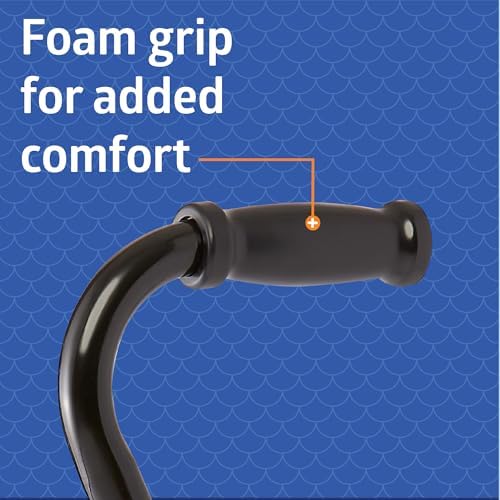 Medline Aluminum Quad Cane with Small Base for Balance, Knee Injuries, Leg Surgery Recovery & Mobility, Portable, Lightweight Walking Aid for Seniors & Adults