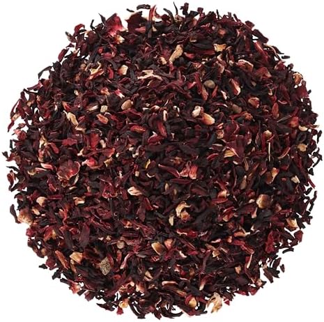 Halo Naturals Organic Hibiscus Flowers Cut & Sifted, 1 Pound (Hibiscus sabdariffa) USDA Certified | Resealable Pouch| Packaged in The USA