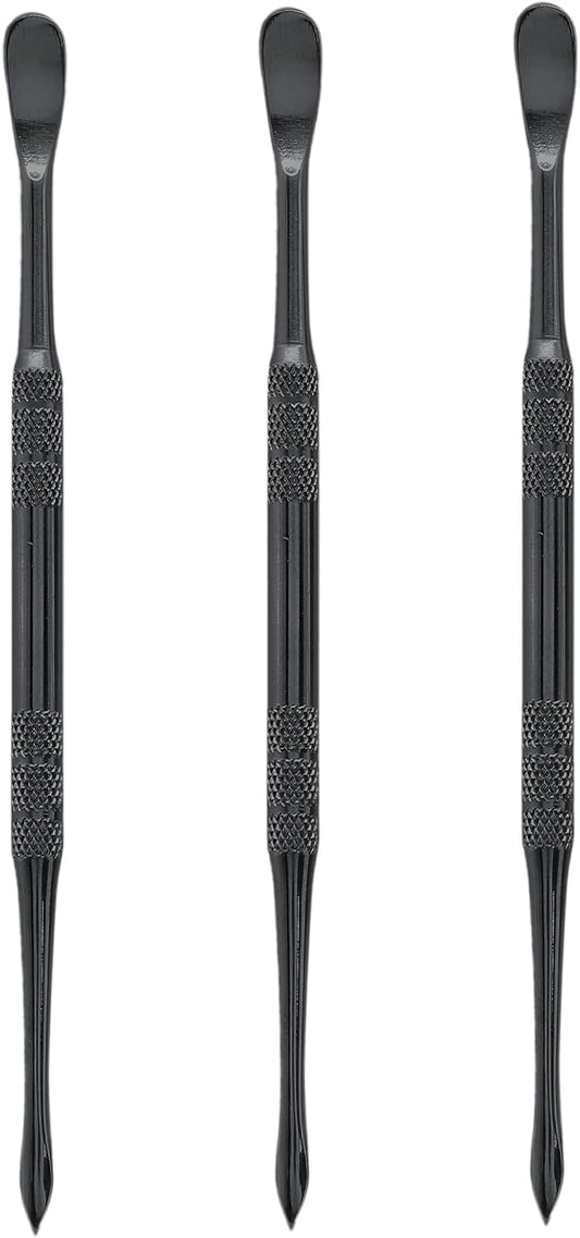 Suiwotin 3PCS Wax Carving Tools, Stainless Steel Wax Tool Carving Tool Kit, Double-Headed Sculpting Tool Spoon, Black