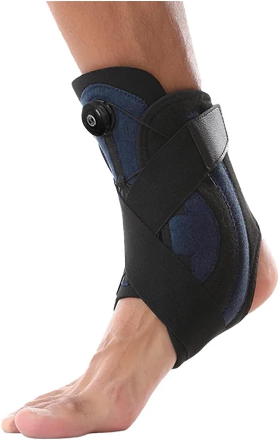 1Pc Ankle Brace Advanced Metal Support for Men & Women Sprained Ankles with Metal Springs Ankle Support(Black Blue)