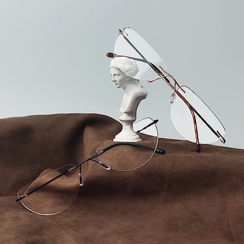 Eyekepper 4-pack Rimless Reading Glasses Lightweight Women Men Half Moon Readers +0.75