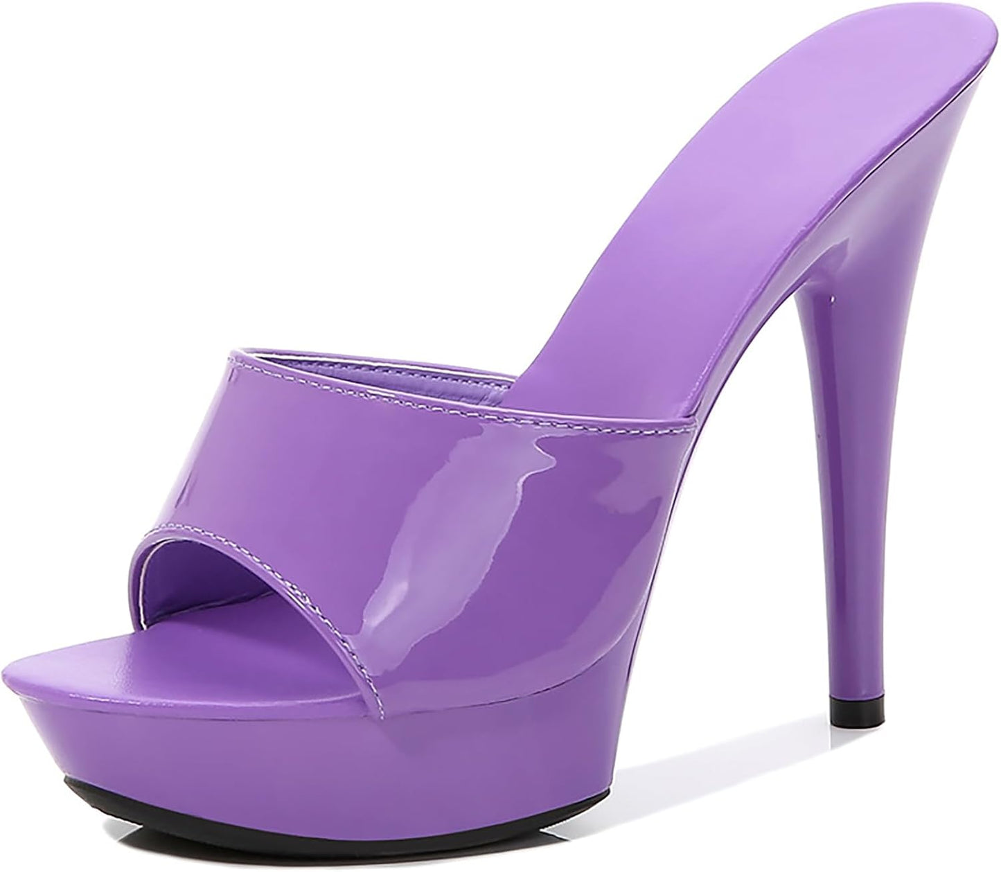 Women Fish Mouth Sky High Heel Platform Sexy Party Slides Round Open Toe Slip On High Heeled Backless Prom Sandals Fashion Stiletto Dress Bridal Evening Shoes