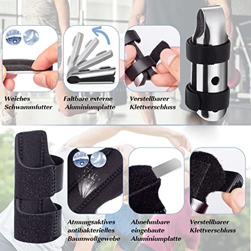 Trigger Finger Splints 6Pcs Finger Support Brace for Broken Fingers Straightening and Knuckle Immobilization, Metal Finger Stabilizer for Adults and Children