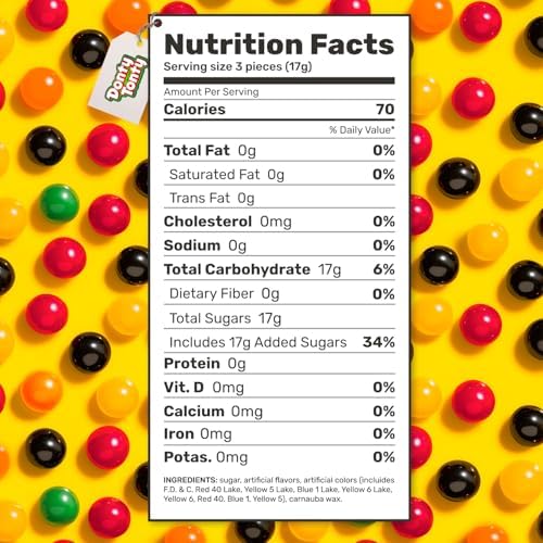 JAW BREAKERS Hard Candy 4 lb – 5 Assorted Fruit Flavors, Individually Wrapped, Bulk