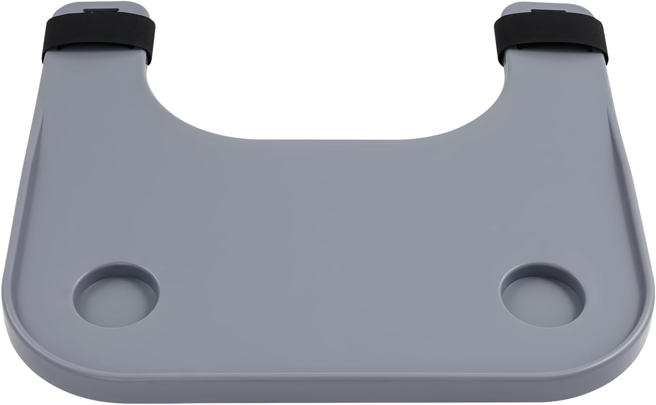 Wheelchair Tray Table with Cup Holder, Removable Wheelchair Lap Tray, Lightweight Portable Wheelchair Dinner Table Accessories for Eating, Reading, Resting, Fits Wheelchair Arms (Grey)