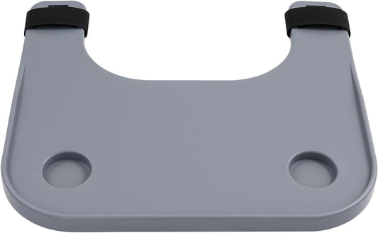 Wheelchair Tray Table with Cup Holder, Removable Wheelchair Lap Tray, Lightweight Portable Wheelchair Dinner Table Accessories for Eating, Reading, Resting, Fits Wheelchair Arms (Grey)