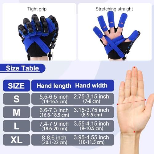 Rehability Robot Gloves Hemiplegia Hand Stroke Recovery Equipment, Hand Dysfunction Training Device for Stroke, Finger Orthosis for Finger Cramps (Left, XL)