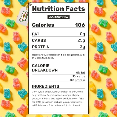 Guatemalan Gummy Bears 2 lb – Assorted Flavors (Orange, Peach, Cherry, Grape, Cranberry, Apple), Gelatin Based Gummies, Bulk Jelly Fruit Candy in Resealable Bag