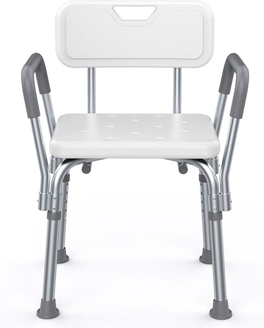 Shower Chair Seat with Padded Armrests and Back, Heavy Duty Shower Chair for Bathtub, Slip Resistant Shower Seat with Adjustable Height, for Inside Shower (A 1)