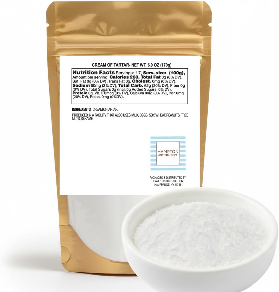 Cream of Tartar, 6 Ounce Resealable Bag, Hampton Distribution