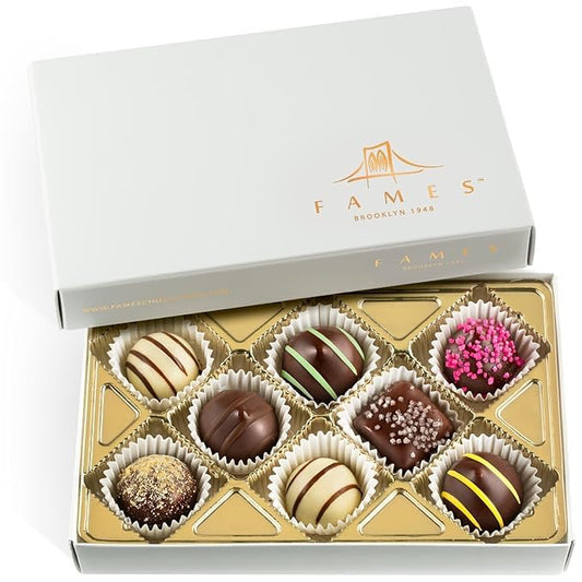 Fames Chocolates Gourmet Truffle Collection – 8-Piece Premium Chocolate Gift Box for Birthday, Holiday, Thank You, Corporate – Dairy-Free, Kosher, Vegan Gifts