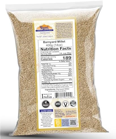 Rani Barnyard Millet (Echinochloa Esculenta Frumantacea) Whole Ancient Grain Seeds 14oz (400g) ~ All Natural | Gluten Friendly | NON-GMO | Kosher | Vegan | Indian Origin | Shama/Sanwa