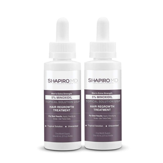 Shapiro MD Hair Growth Experts Minoxidil 5% Topical Solution for Mens Hair Growth, Serum Promotes Hair Regrowth by Reactivating Hair Follicles, 2 Month