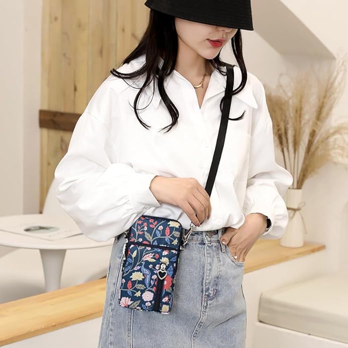 JANKS Small Crossbody Bag for Women - Mini Phone Purses with Crossbody Strap and Wallet - Nylon Arm Bag