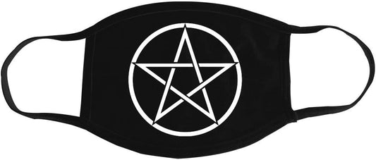 Pentacle Cotton Face Mask - Pentagram Star Gothic Goth Occult Voodoo Wanderlust Witchcraft Spiritual Sacred Nature Symbol Book of Shadows Witch Wiccan Wicca Pagan Grunge Skull Skeleton