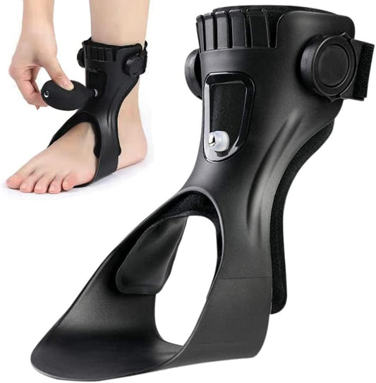 AFO Drop Foot Brace, Upgraded Medical Foot Up Ankle Foot Orthosis Support with Inflatable Airbag for Hemiplegia Stroke Shoes Walking Foot Stabilizer (Left, Large)