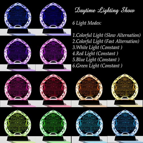 70th Birthday Gifts for Women Men with LED Light - Crystal Heart Gifts Personalized 1954 70 Year Old Birthday Present for Her Him - Happy 70th Birthday Gifts Ideas for Mom Dad Unique